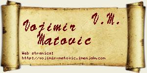 Vojimir Matović vizit kartica